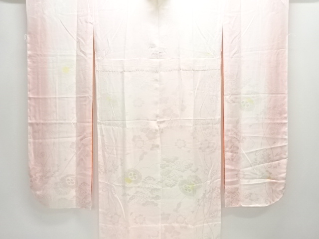 JAPANESE KIMONO / UNUSED HITOE JUBAN FOR FURISODE / WOVEN DRUM & SAKURA